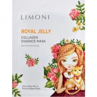 Маска для лица тканевая с маточным молочком Royal Jelly Collagen Essence Mask LIMONI купить в 